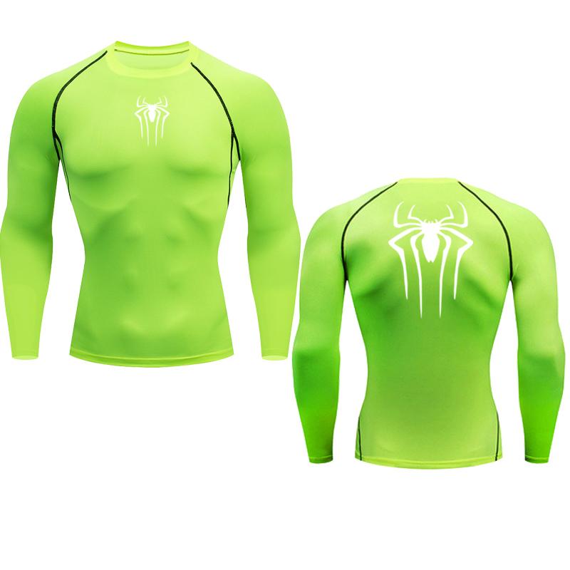 Printed Men's Athletic Compression Shirts Athletic Quick Dry Breathable Rash Guard Athletic Tight Workout Tops Summer Men