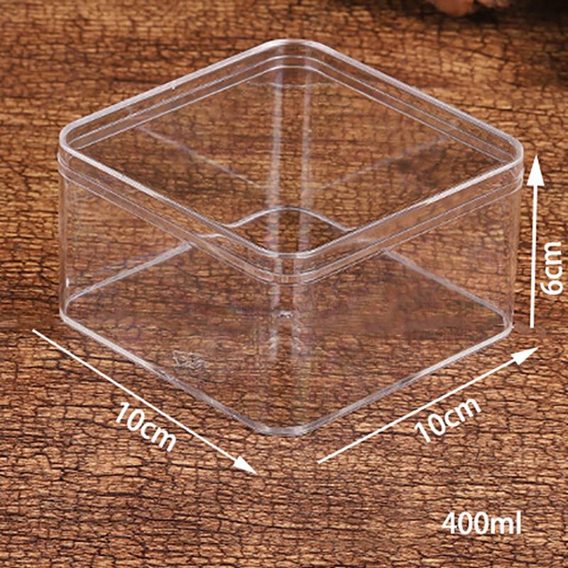 Квадратная пластиковая коробка для конфет, прозрачная пищевая упаковочная коробка с крышкой
