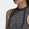 Adidas X Stella McCartney Collaboration Леопардовый принт без рукавов тренировочный дышащий топ женские топы черный FR9007