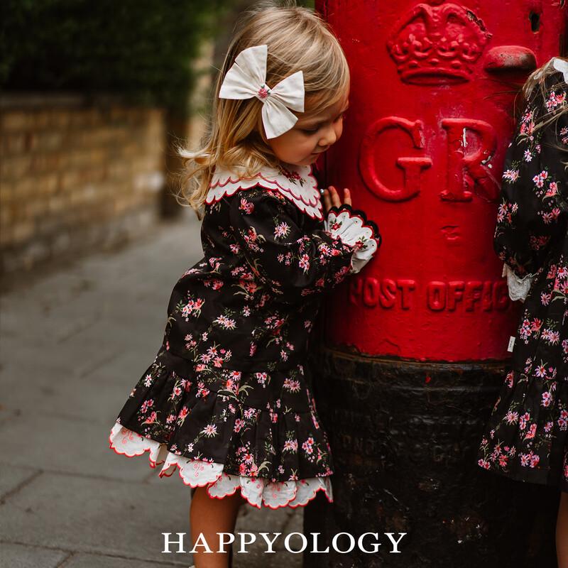 Хлопковая ярусная юбка Happyology для девочек с цветочным принтом