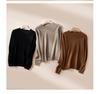 Warm Wool Cashmere Round Neck Sweater - Seamless Solid Color Loose Fit Pullover
