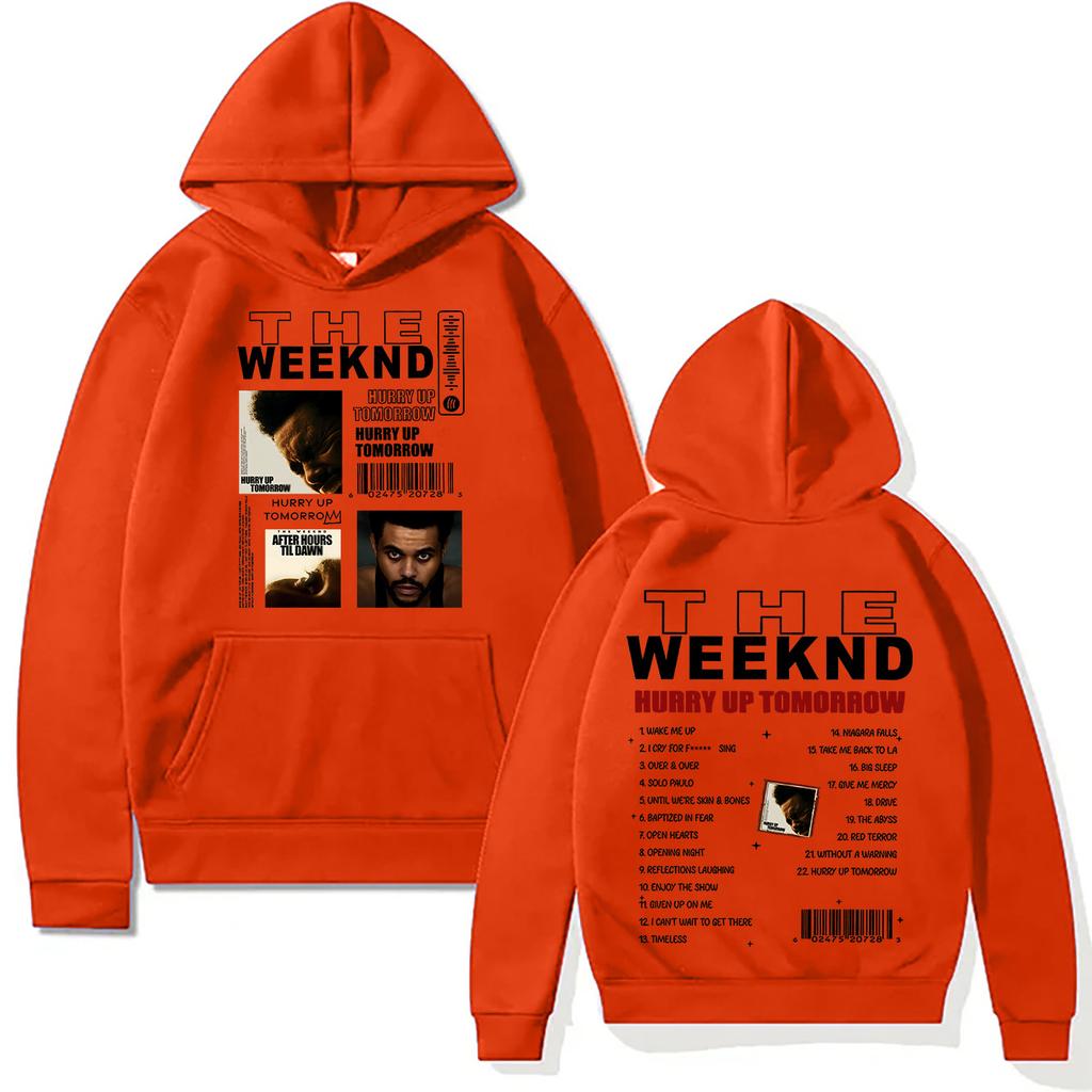 TheWeeknd Print Hoodies He Weeknd Album Hurry Up Tomorrow Sweatshirt Hip Hop Rock Pullovers Autumn/Winter Unisex Streetwear