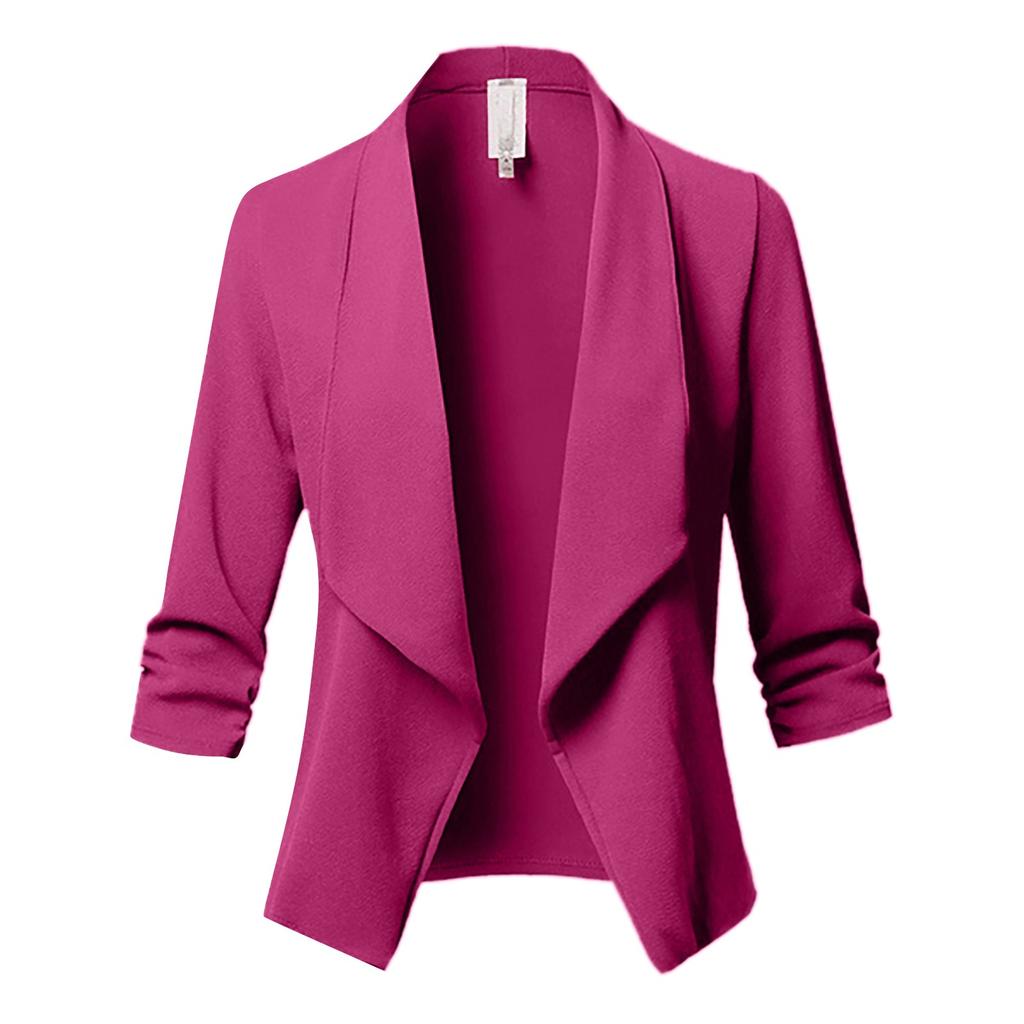 Womens  Color Solid Open Front Cardigan Long Sleeve Casual Jacket Coat