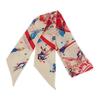 HERMES   Scarf Ivory/Red Silk Women