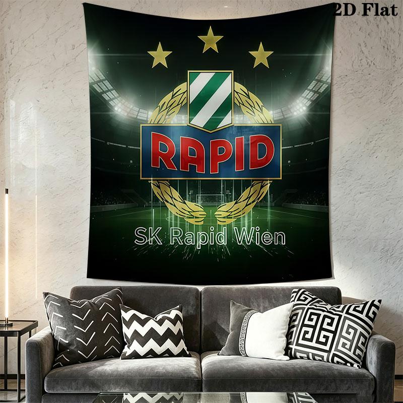 Rapid Vienna logo Wall Hanging Printed Fabric Blanket Decorative Tapestries for Bedroom Living Room Home Decor