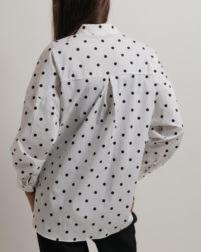 Blouse Modalinda 7664 44 Black and White Polka Dot