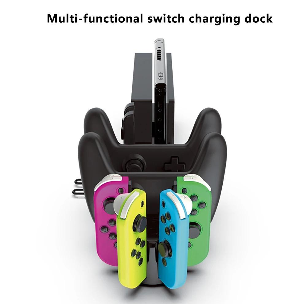 Зарядная станция 6-в-1 для Nintendo Switch, Joy Pad 2 Pro, поддержка зарядки USB 2.0 и игровых аксессуаров