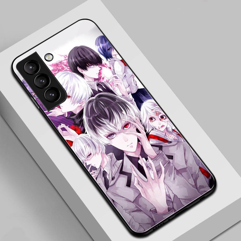 Чехол для телефона Anime Tokyo Ghoul Kaneki Ken для S22 S21 Ultra S8 S9 S10 S10E Plus FE Note 8 9 10 20 из закаленного стекла с защитой от падения