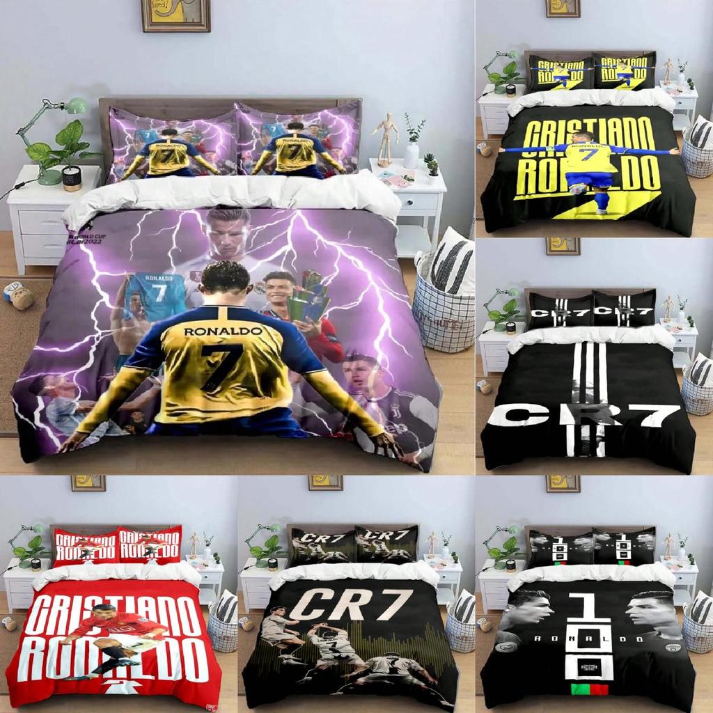 Футбольный комплект постельного белья с цифровой 3D-печатью Роналду из мягкого материала для использования в спальне и в качестве идеи для подарка