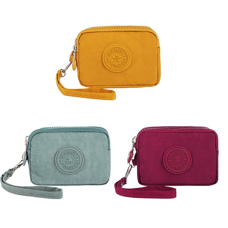 Three Layer Nylon Coin Purse Portable Wallet Women Men Waterproof Money Bags