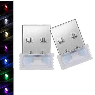 FACETHALO USB-светильник для автомобиля, мини-светодиодная подсветка салона, размер с кончик пальца, 7 цветов (Набор из 2)