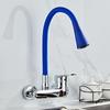 BAKALA Multicolor Wall Mounted Kitchen Faucet Wall Kitchen Mixers Kitchen Sink Tap 360 Degree Swivel Flexible Hose Double Holes