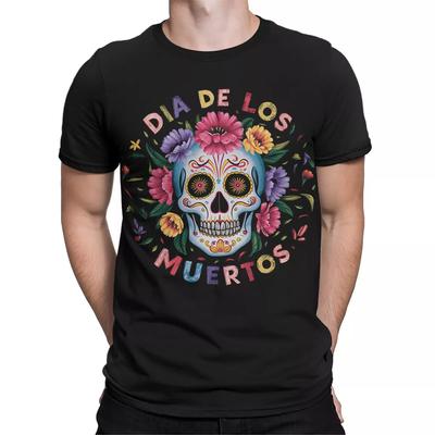 Футболка Сахарный Череп на День Мёртвых - Красочная Dia de Muertos #D #T2383