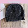 B Letter Cold Hat For Girls With Shiny Sequin Knit Material For Autumn And Winter Fashion