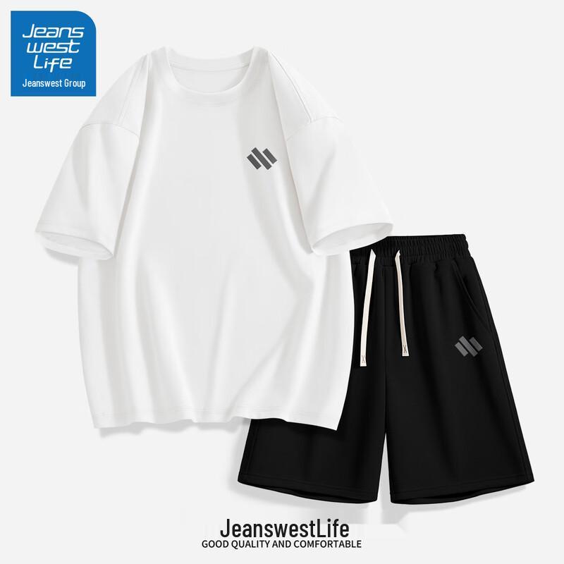 JEANSWEST LIFE Мужской комплект: хлопковая футболка и шорты большого веса