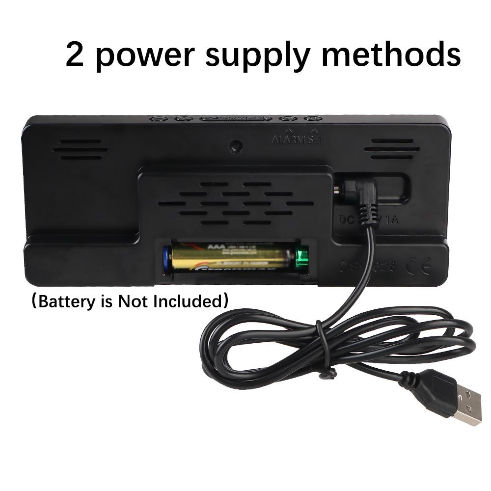 12/24H Функция «анти-беспокойство» Цифровой будильник Голосовое управление Температура Повтор Ночной режим Настольные часы Светодиодные часы Электронные часы