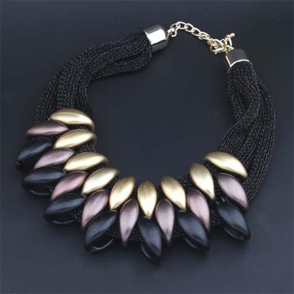 Женщины Леди Колье Заявление Нагрудник Вязать Ожерелье Мода Очарование Ювелирная Цепочка