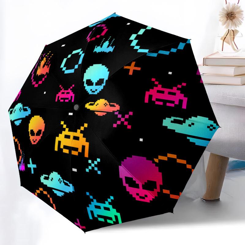1pc Alien Space Automatic Open/close Umbrella, 8-Rib sturdy structure, Auto Folding/Opening, Portable Travel Umbrella for Women,165