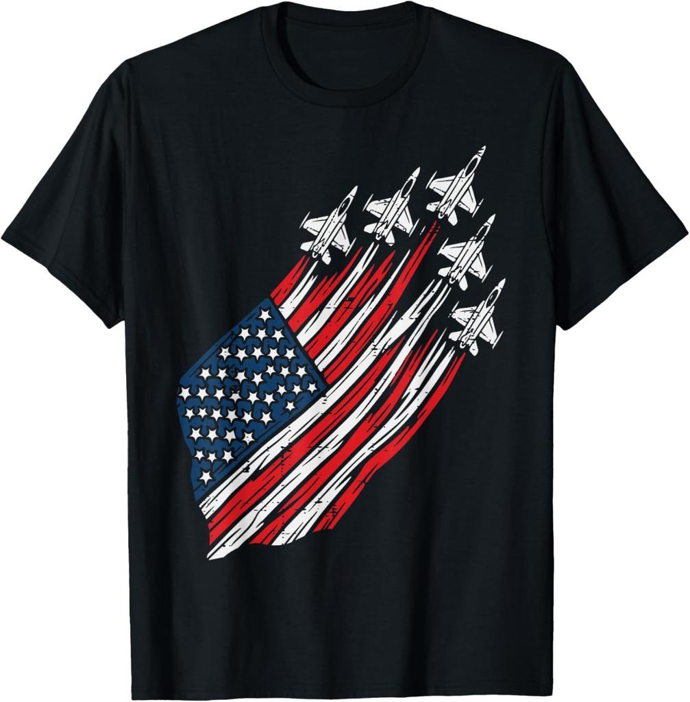 4th of July Fighter Jets US Flag Patriotic Men Women unisex T-Shirt