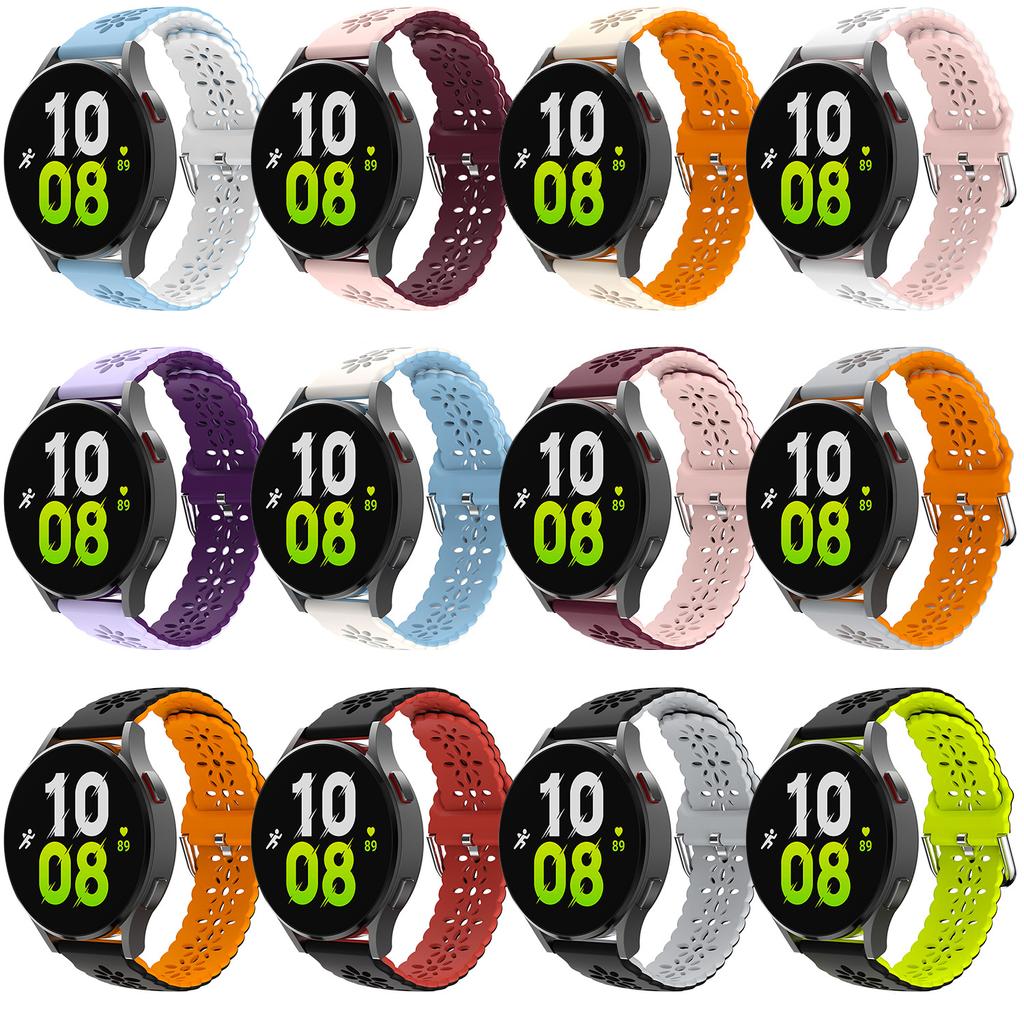 20 мм сменный ремешок для Samsung Galaxy Watch 5 44 мм 40 мм Pro 45 мм/Active 2/Galaxy Watch 4, кружевной силиконовый ремешок для женщин и девушек