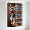 Rustic Yorkshire Terrier Metal Tin Sign, 'YOU’RE MY FRIEND...' Portrait Plaque with Wooden Background for Pet Owner Home Garden