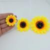 50 шт. 4,5 см, 7 см, 9 см, мини искусственный цветок, шелковая голова подсолнуха, сделай сам, венок, скрапбукинг, подарочная коробка, желтая искусственная голова ромашки