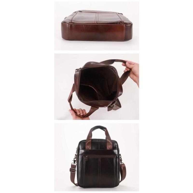 Новая мужская сумка, 100% натуральная кожа, на плечо, кроссбоди, вертикальный портфель, деловая сумка для командировок, сумка-мессенджер для 13,3-дюймового iPad