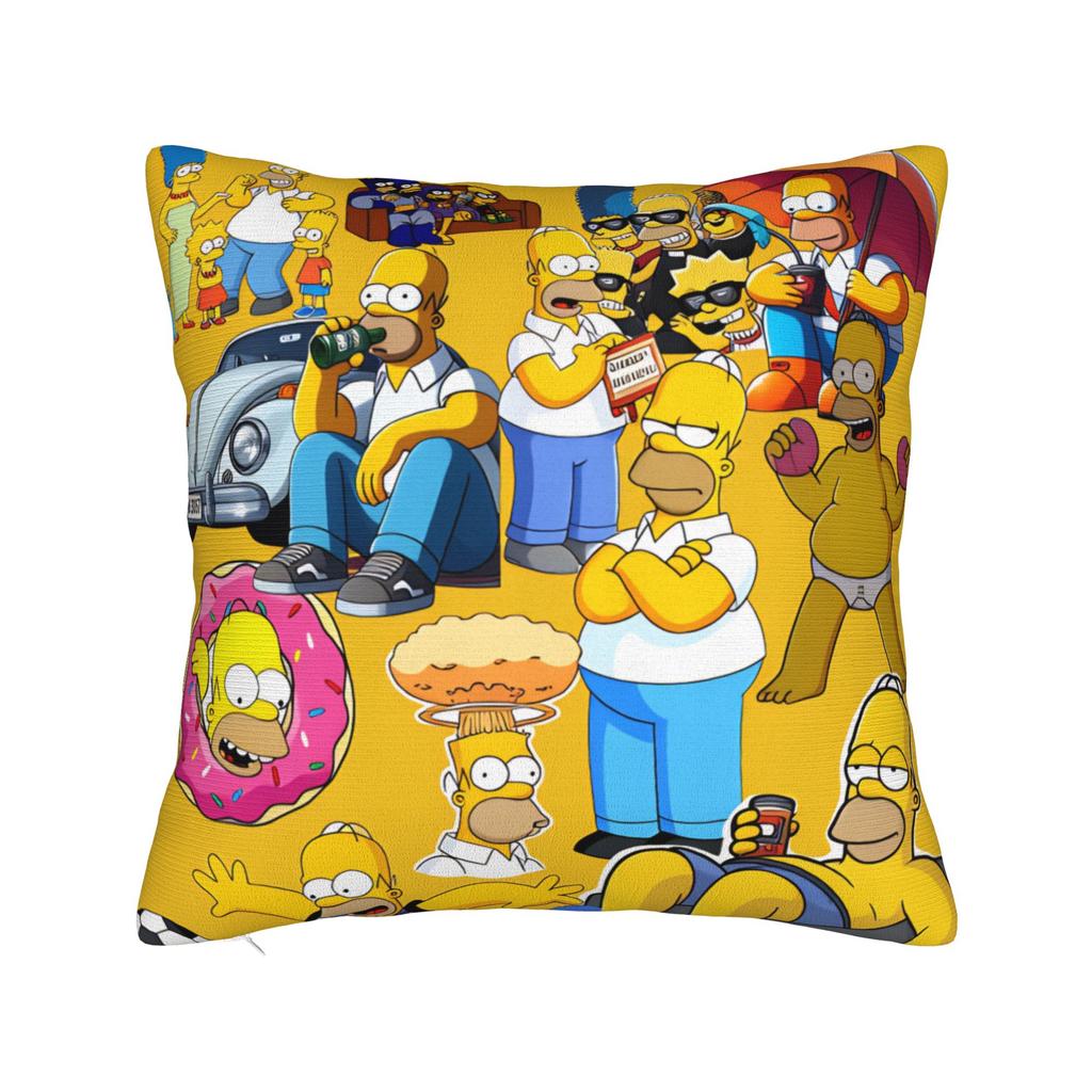 Homer SSimpsons Donut Pattern Pillow Cover Square Cushion Cover Fashion Pillow Case For Living Room Sofa