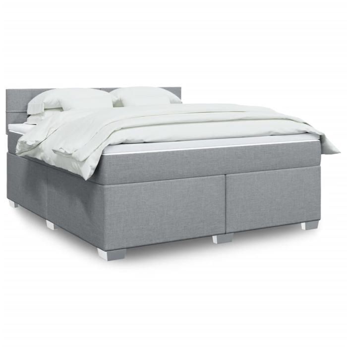 Maison Exclusive - Sommier à lattes de lit avec matelas Gris clair 180x200cm Tissu