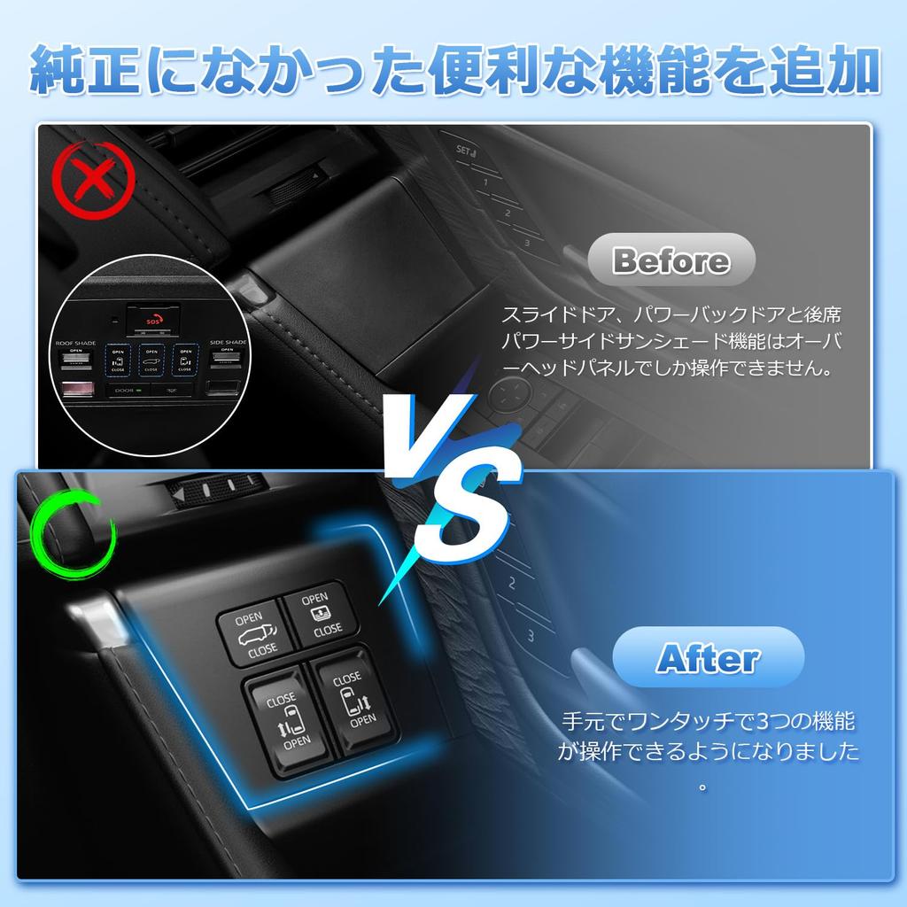 GIMUYA Комплект переключателей расширения двери водительского сиденья Toyota Alphard 40 Series Vellfire, Электропривод сдвижной двери