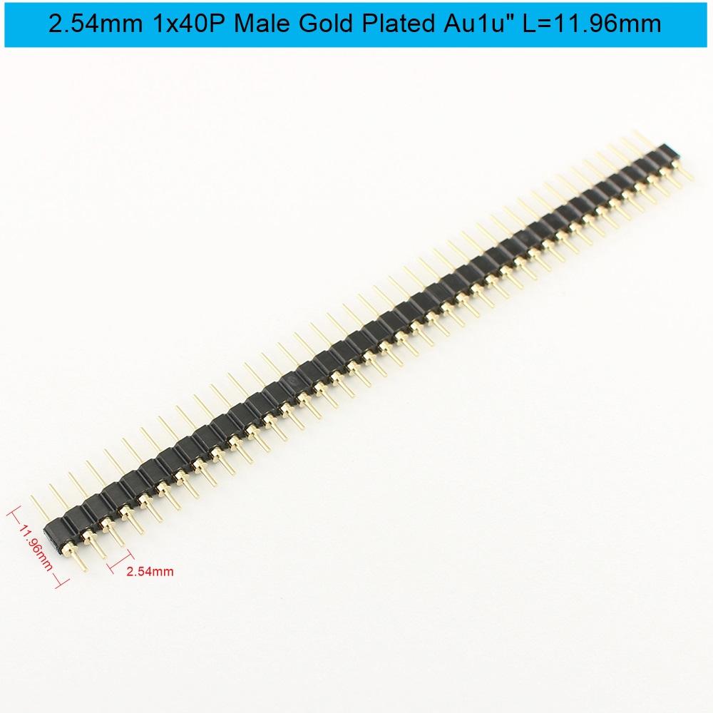 5pcs 2.54mm Pitch 1x40 2x40 40 80 Pin Female Male Hole Round Header Strip Connector Straight Single Double Row Tin Gold Plated