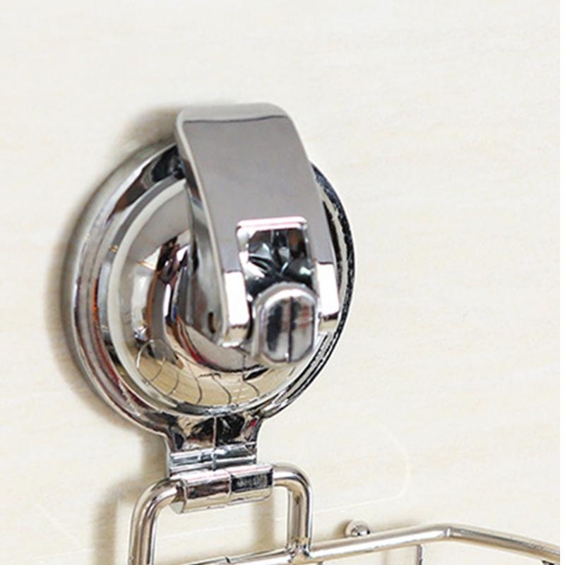 Rustproof Bathroom Soap Holder Space Saving Stainless Steel Vacuum Suction Organiser For Shower Sink Countertop