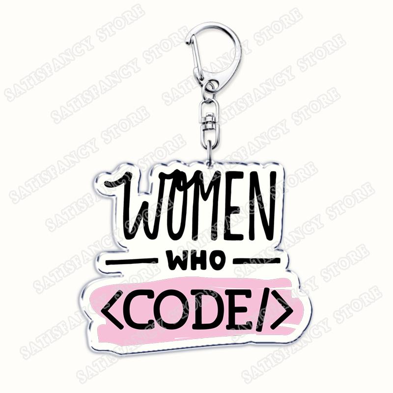 Funny Code Like A Girl Programmer Keychain for Accessories Programming Developer Computer Keyring Jewelry Fans Friends Gifts