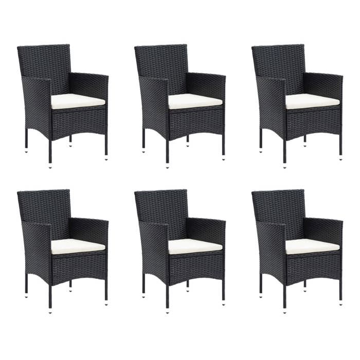 Ensemble salon de jardin - MAISON EXCLUSIVE - Résine tressée - 9 pièces - Coussins rembourrés - Plateau WPC, noir