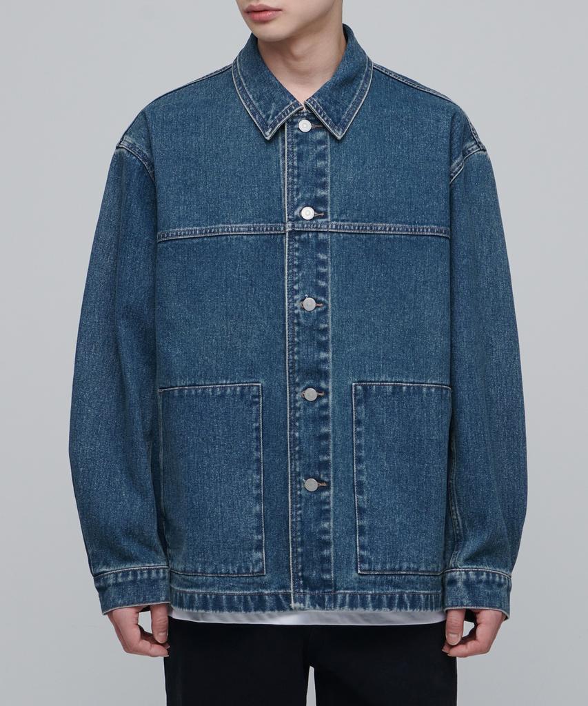 Musinsa Standard Relaxed Denim Chore Jacket [Medium Indigo]