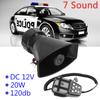 Police Siren Air Horn Megaphone Tone Car Warning Alarm Speakers Loud Mic PA System Emergency Amplifier Hooter 12V 20W Car Horn 7-Sound