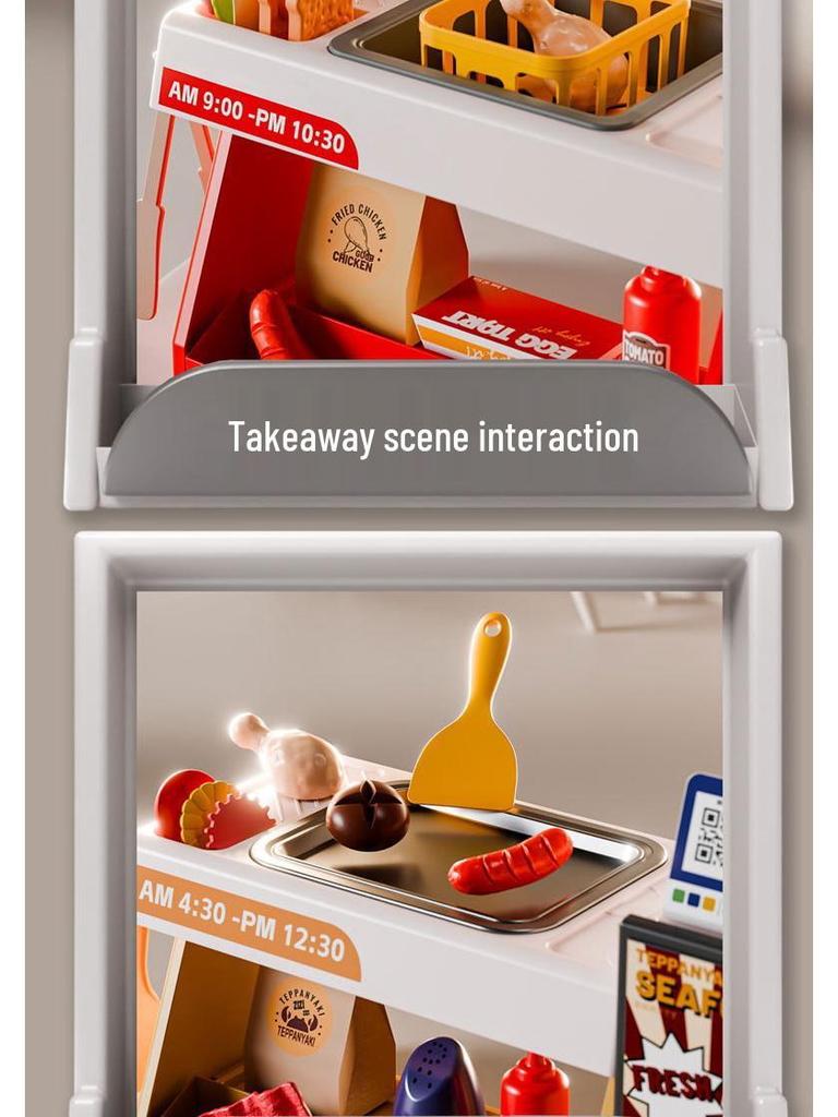 Детский интерактивный мини-кухонный набор со звуком, светом и меняющими цвет игрушками для барбекю и гриля для морепродуктов