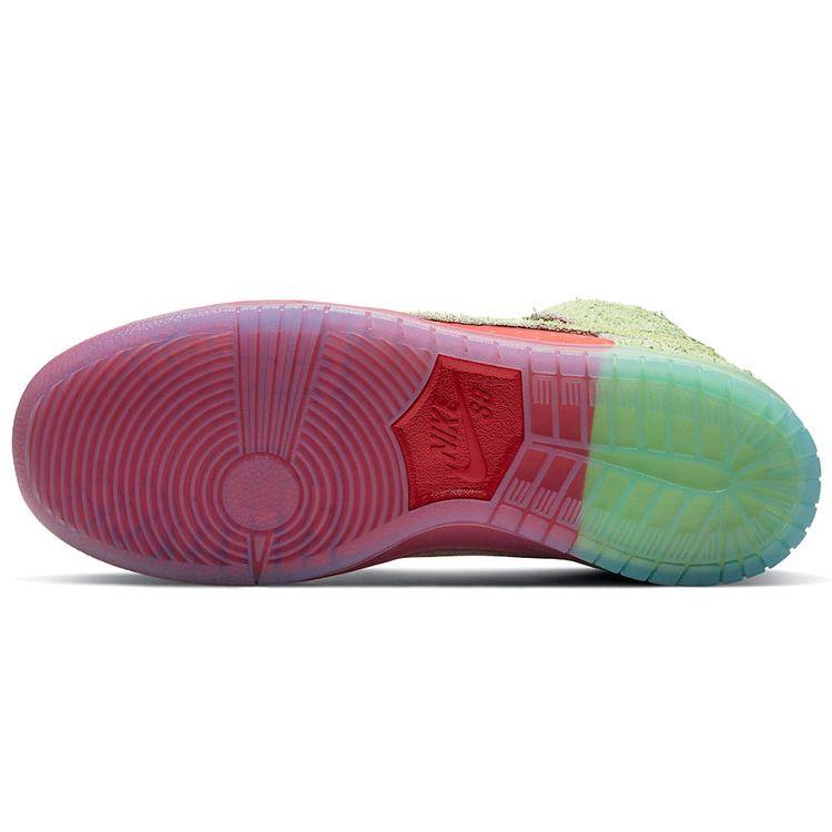Nike Кроссовки унисекс Dunk High SB Strawberry Cough Red University-Red Spinach-Green CW7093-600