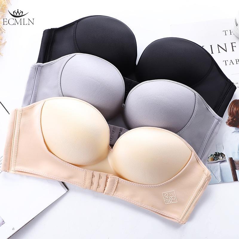 Front Closure Sexy Push Up Bra Women Invisible Bras Underwear Lingerie for Female Brassiere Strapless Seamless Bralette
