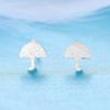 Маленькие серьги-гвоздики в виде зонтика, женские простые матовые мини-украшения для ушей, модный темперамент, корейская версия, нишевые дизайнерские аксессуары