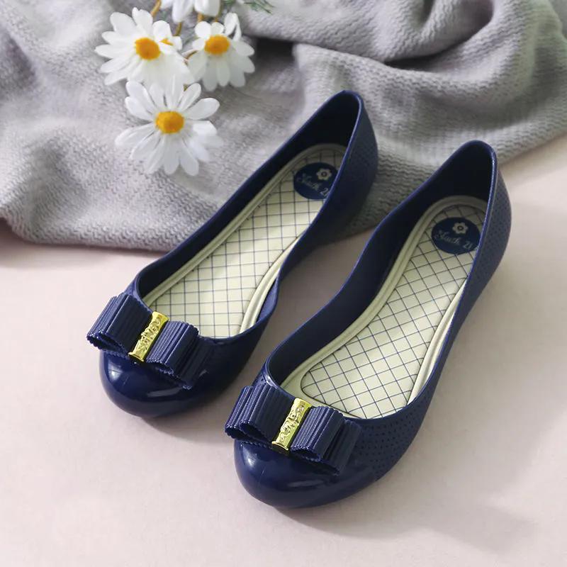 WTEMPO Однотонные непромокаемые туфли с неглубоким носком, водонепроницаемые рабочие туфли для женщин и взрослых, нескользящие, весна-лето, с бантом, большого размера