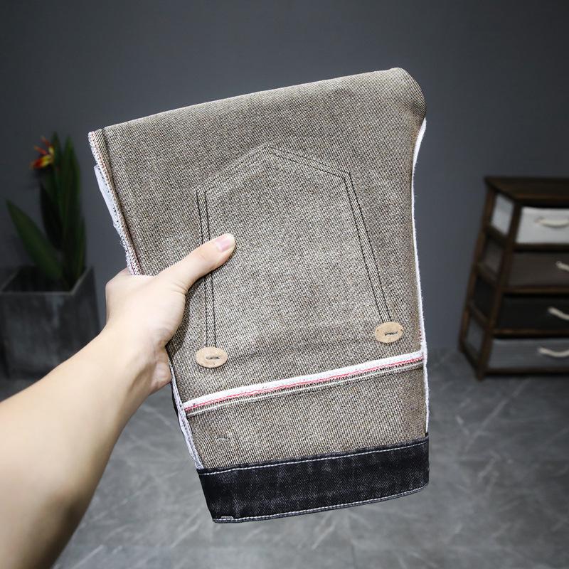 Мужские зимние джинсы Douyin Trendy Slim Fit с высокой эластичностью — удобная, экономичная и стильная корейская мода.