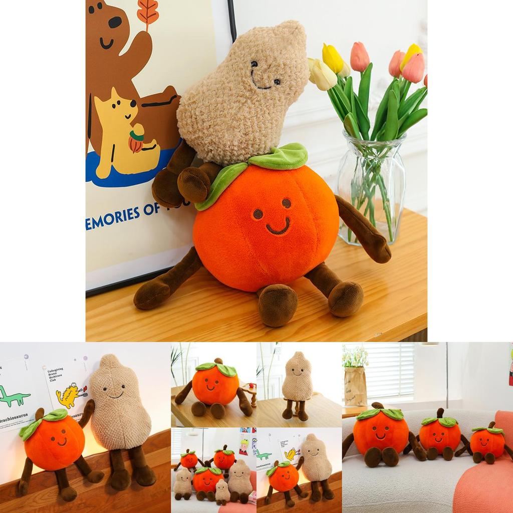 Novelty Plush Pillow With Persimmon And Peanut Animal Designs For Kids And Collectors