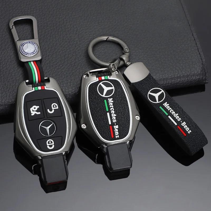 YWP4  Car Key Case Cover Protector Holder Shell Fob For Mercedes Benz A C E S G Class GLA CLA GLK GLC CLS W204 W463 W176 W251 W205 AMG