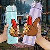 1PC Thanksgiving Turkey Cartoon 750ml Color Plastic Sports Water Bottle Leakproof Flip Straw Lid Suitable for Sports Office Home Use