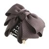 VINGTAINE Volume Satin Ribbon Bun Clip Elegant Daily Office Hair Accessory Brown H-1004-BR