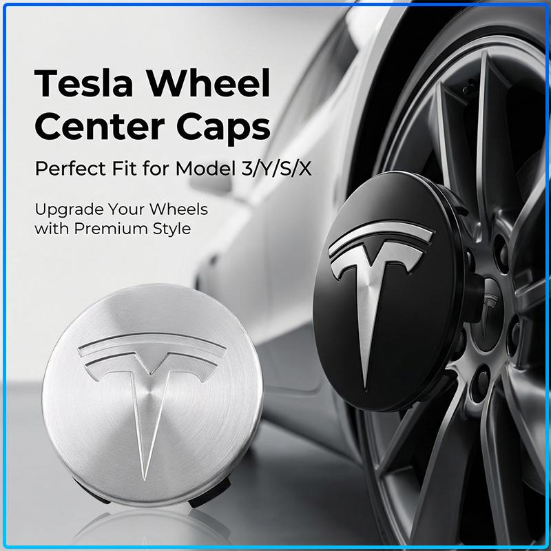 4Pcs 60mm Car Wheel Center Hub Caps Badge Accessories For Tesla Model 3 Model S Model X Model Y Roadster Performance Decor