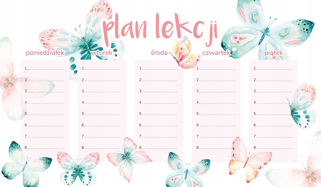 Plan lekcji na lodówkę magnetyczny 30x17,5cm
