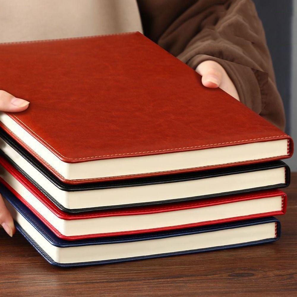 PU Leather Cover A5 Office Notebook Thickened A5 Square Notebooks Meeting Minutes
