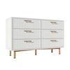Tall Dresser Storage Cabinet Chest of Drawers with 6 Drawers White Sideboard High Board for Bedroom & All Living Rooms Drawer Cabinet